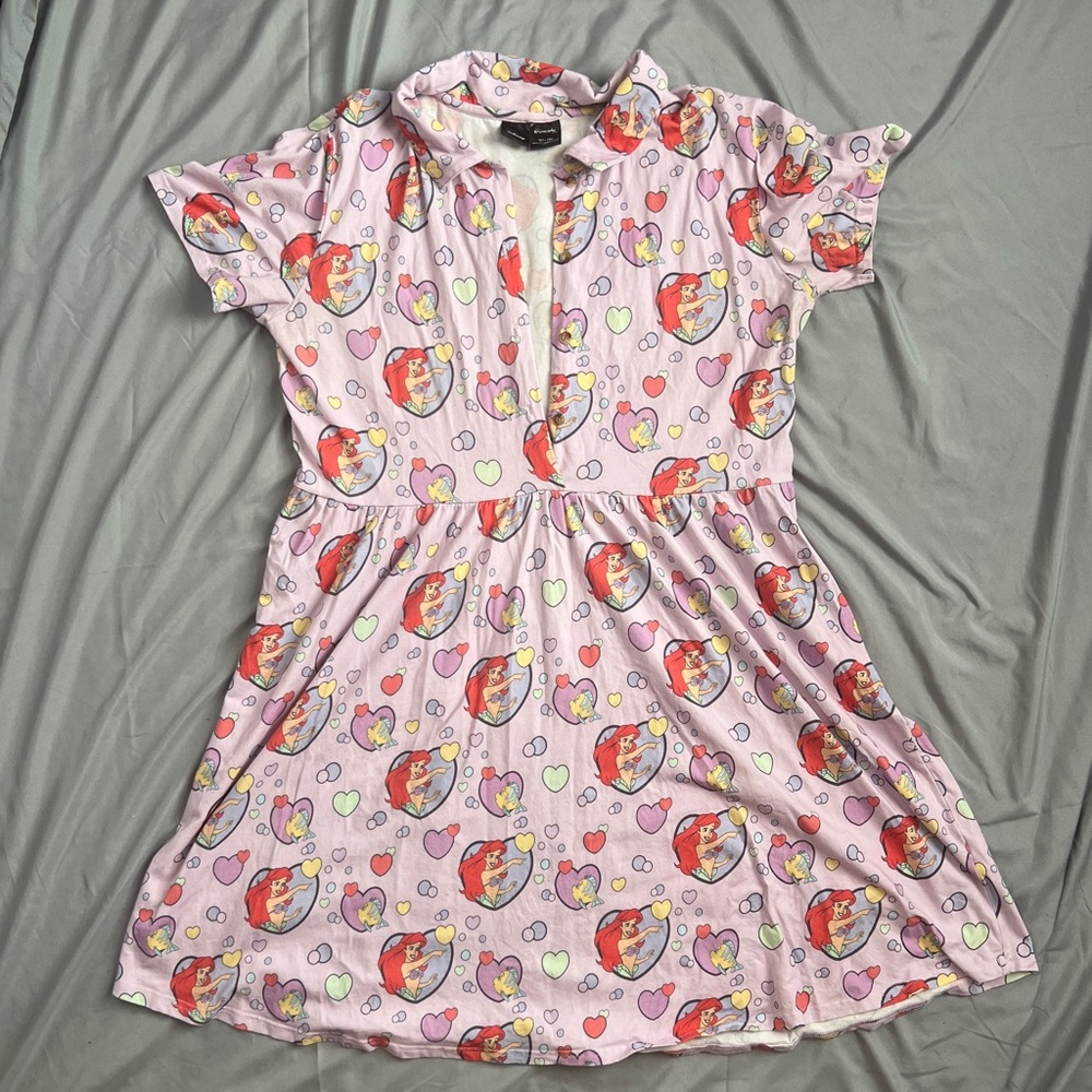 Cakeworthy Disney Little Mermaid Bubbles Button Up Dress